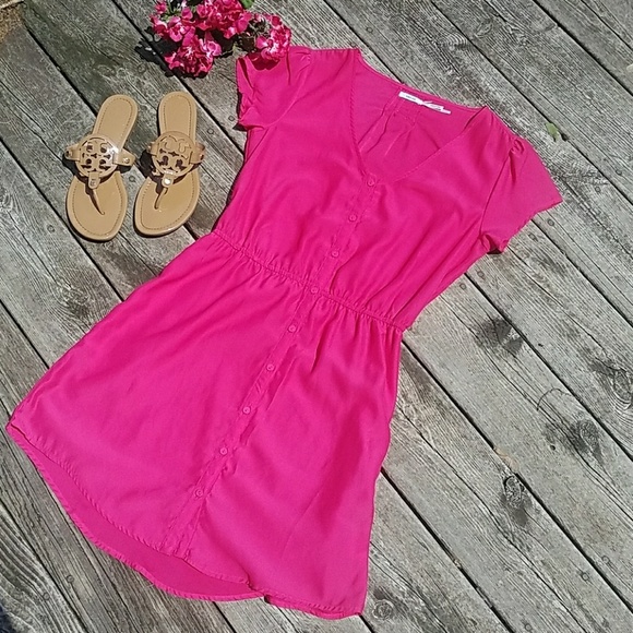 Urban Outfitters Dresses & Skirts - *SOLD* UO Kimchi Blue Hot Pink Button Up Dress